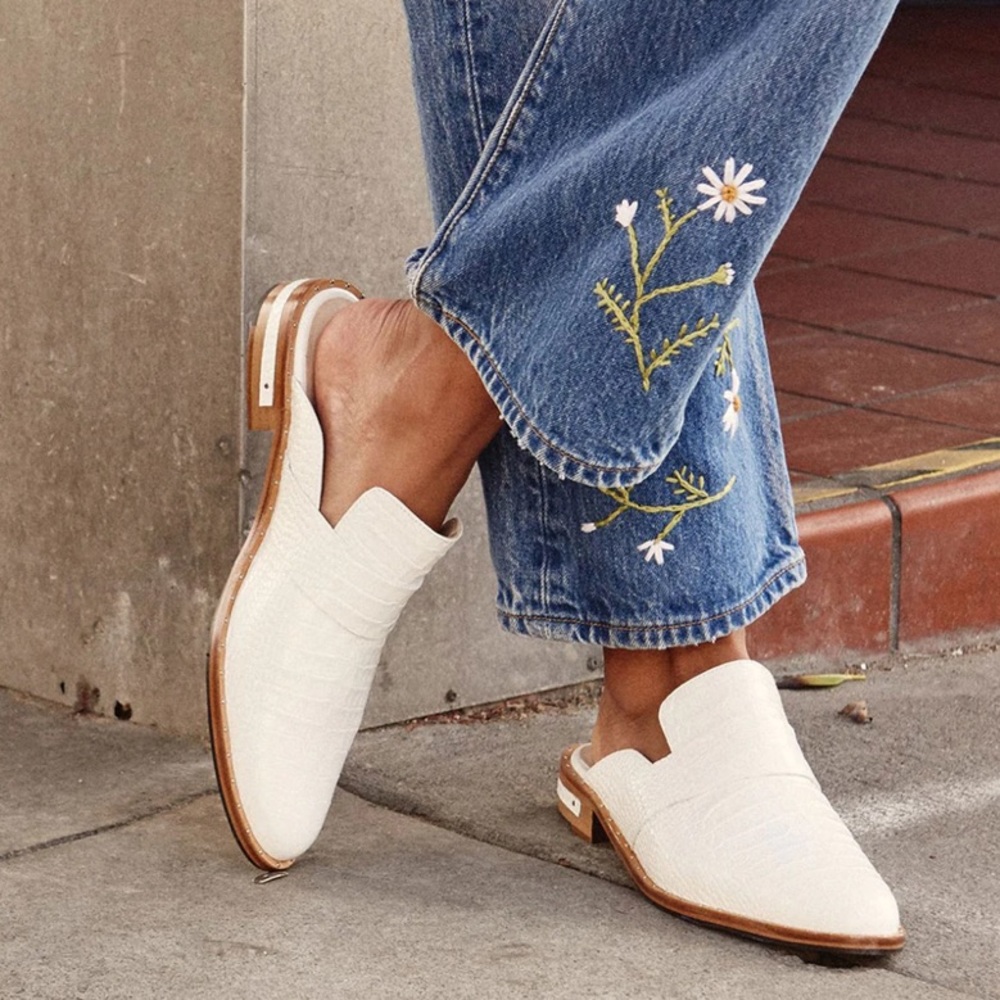 Freda Salvador size 9.5 white mules. Hardly worn.